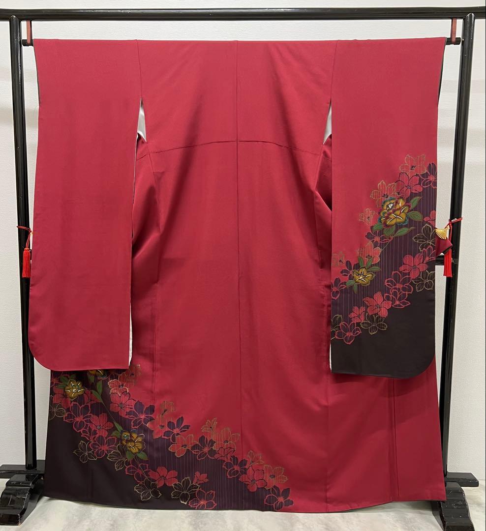 振り袖　フルセット　別誂長襦袢　赤　成人式　金彩加工　結婚式　刺繍半襟　745