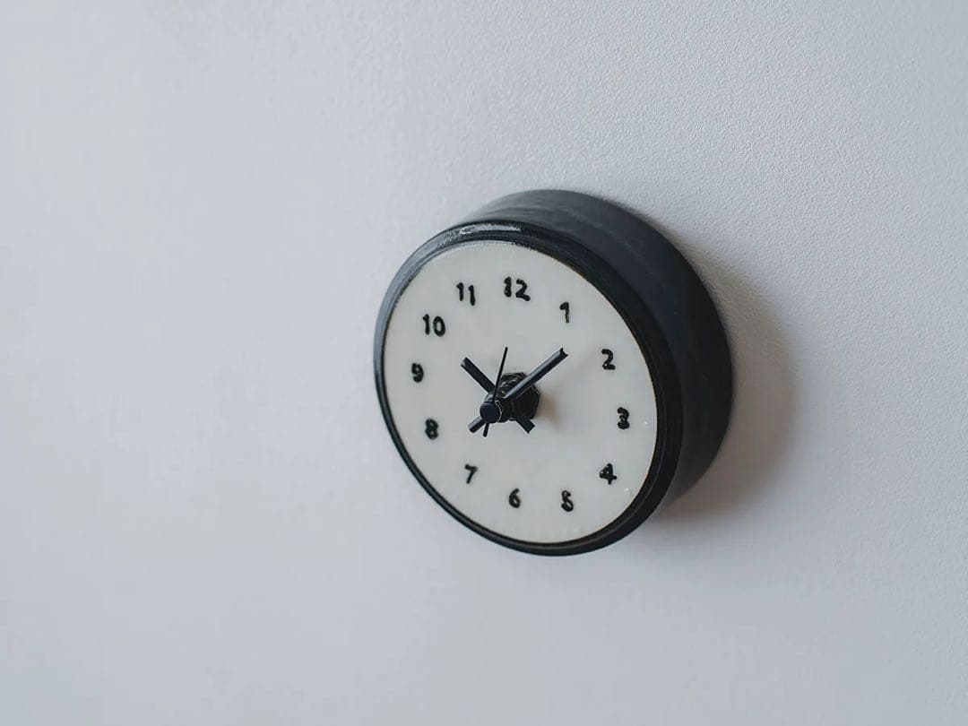 【新品未使用】CANASA 陶器　壁掛け時計　小