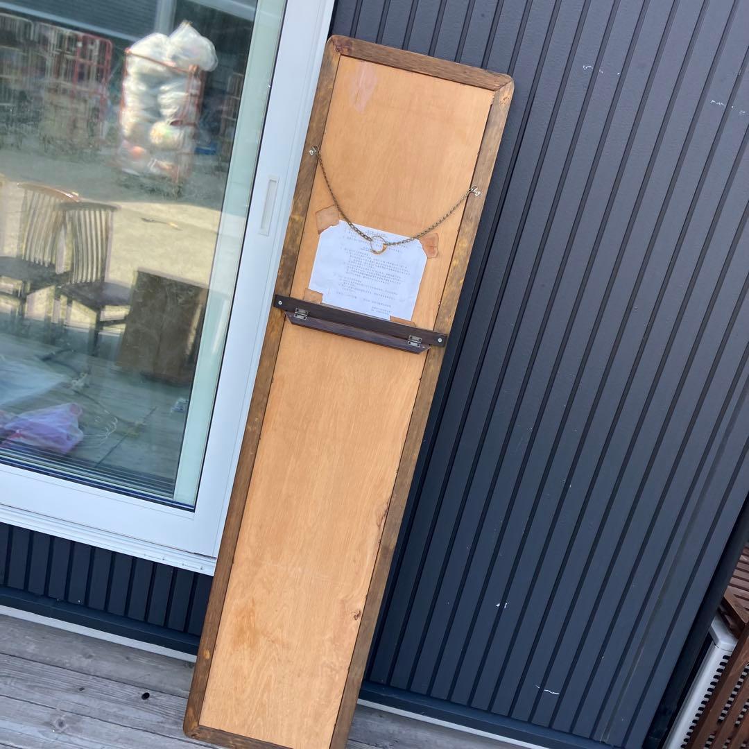 北欧レトロ 木製フレーム スタンドミラー 壁掛けミラー 姿見 等身鏡 ブラウン