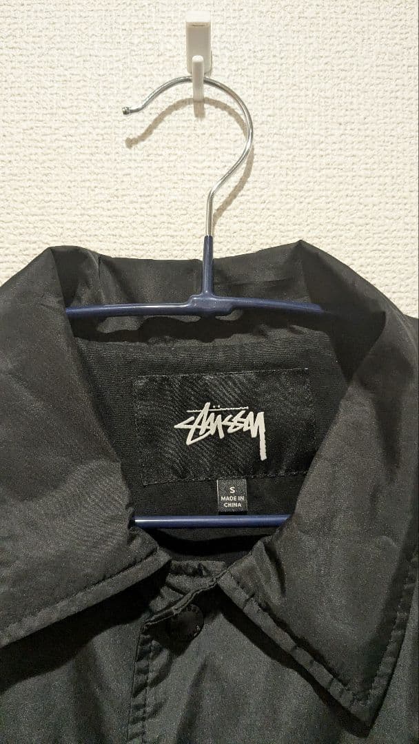 【美品:希少サイズ】Stussy ブラック ナイロンジャケット S