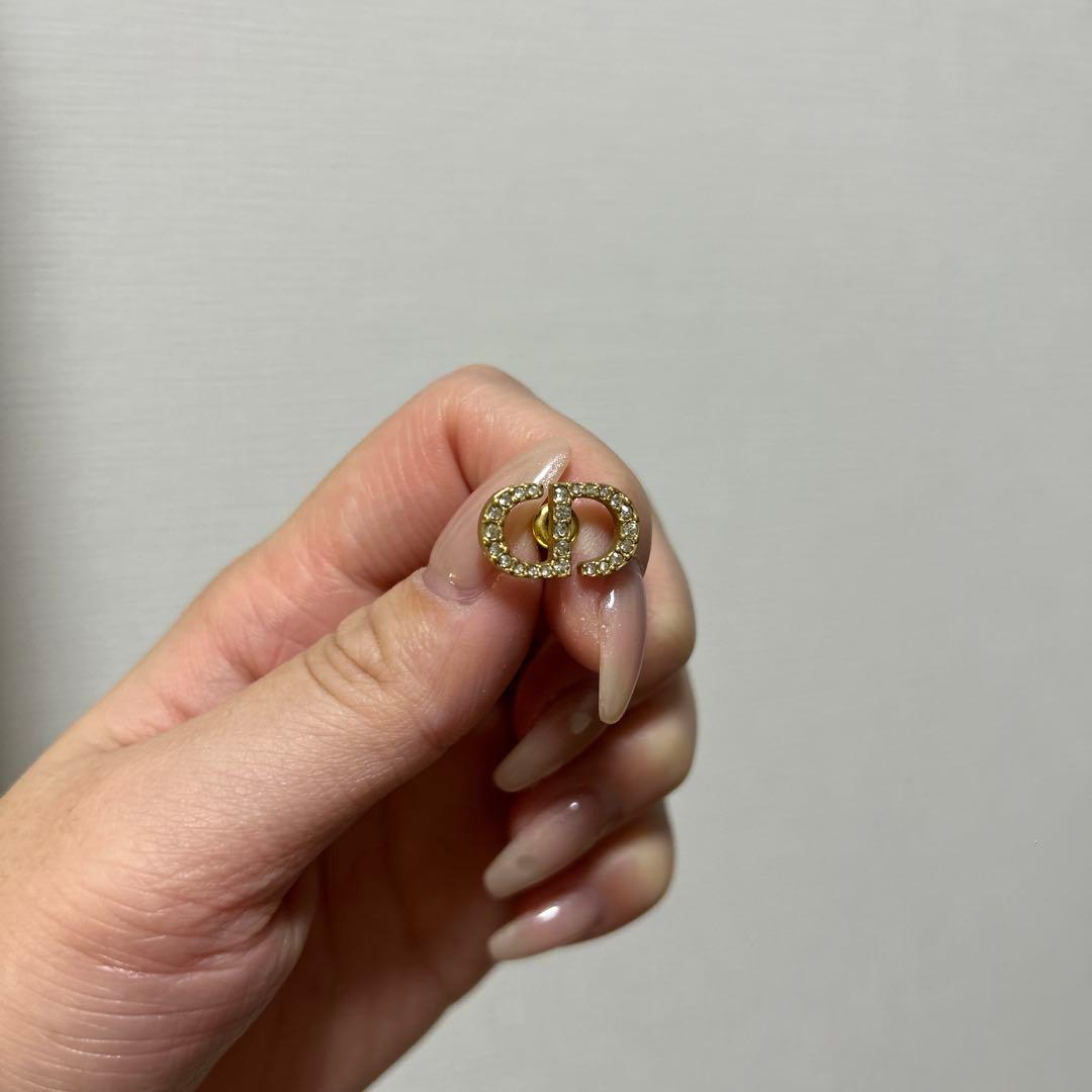 ストーン付きダブルリングピアス(片耳用)