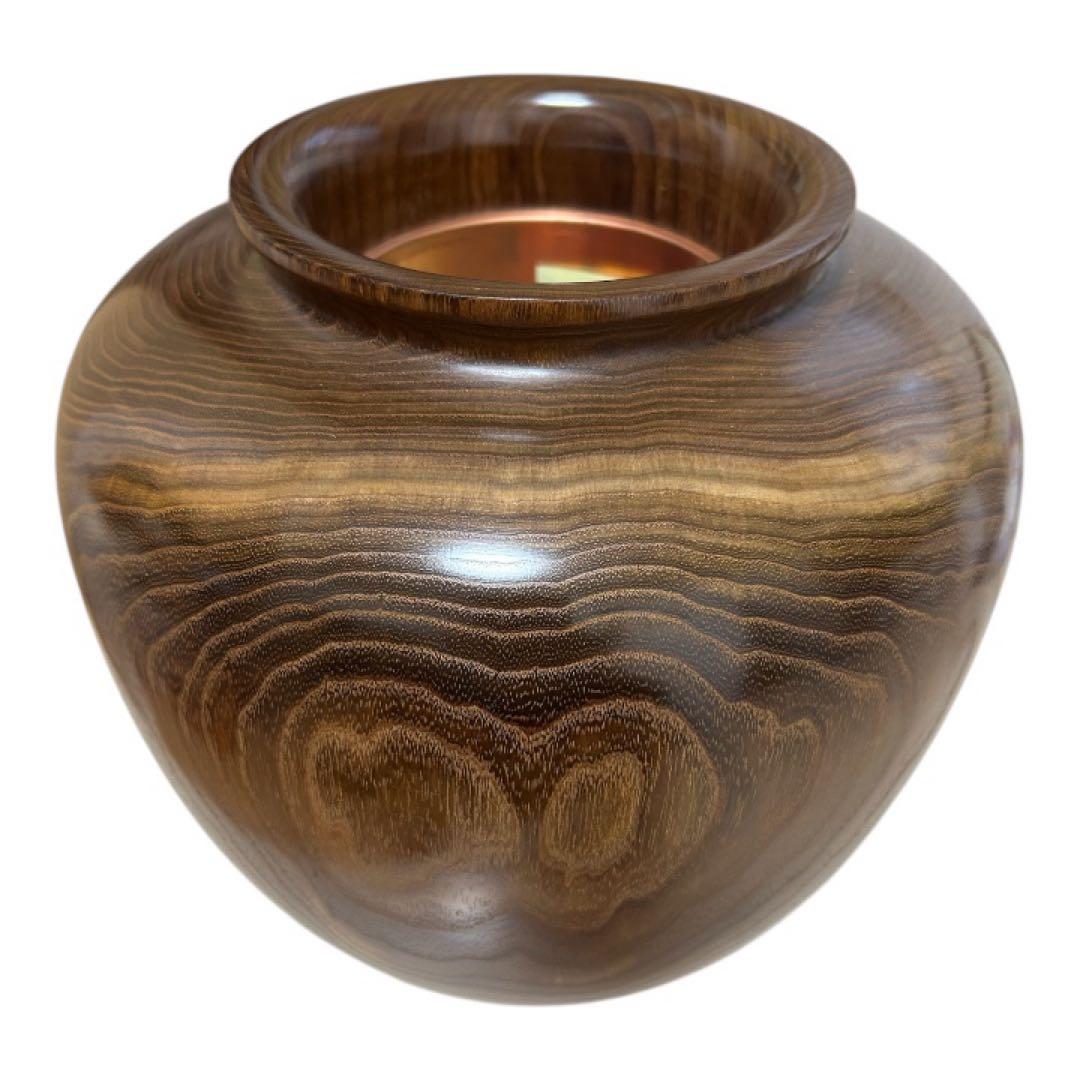 木製壺　木製花器　工芸品　花瓶　槐　エンジュ　円館工芸舎　木製置物