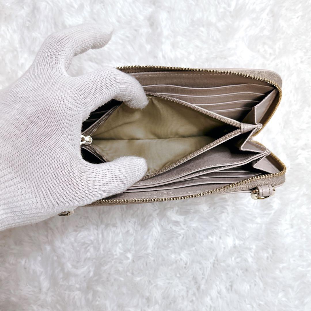 【人気色】FURLA リーヴァL ピンクベージュ ショルダーウォレットバッグ