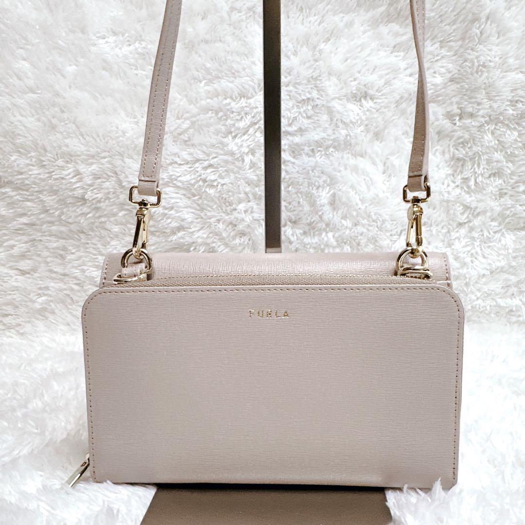 【人気色】FURLA リーヴァL ピンクベージュ ショルダーウォレットバッグ