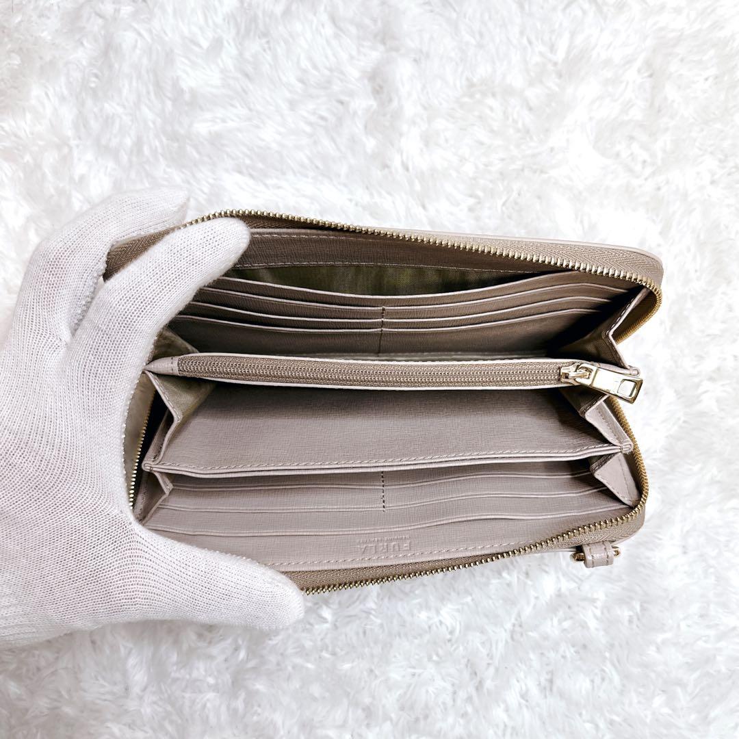 【人気色】FURLA リーヴァL ピンクベージュ ショルダーウォレットバッグ