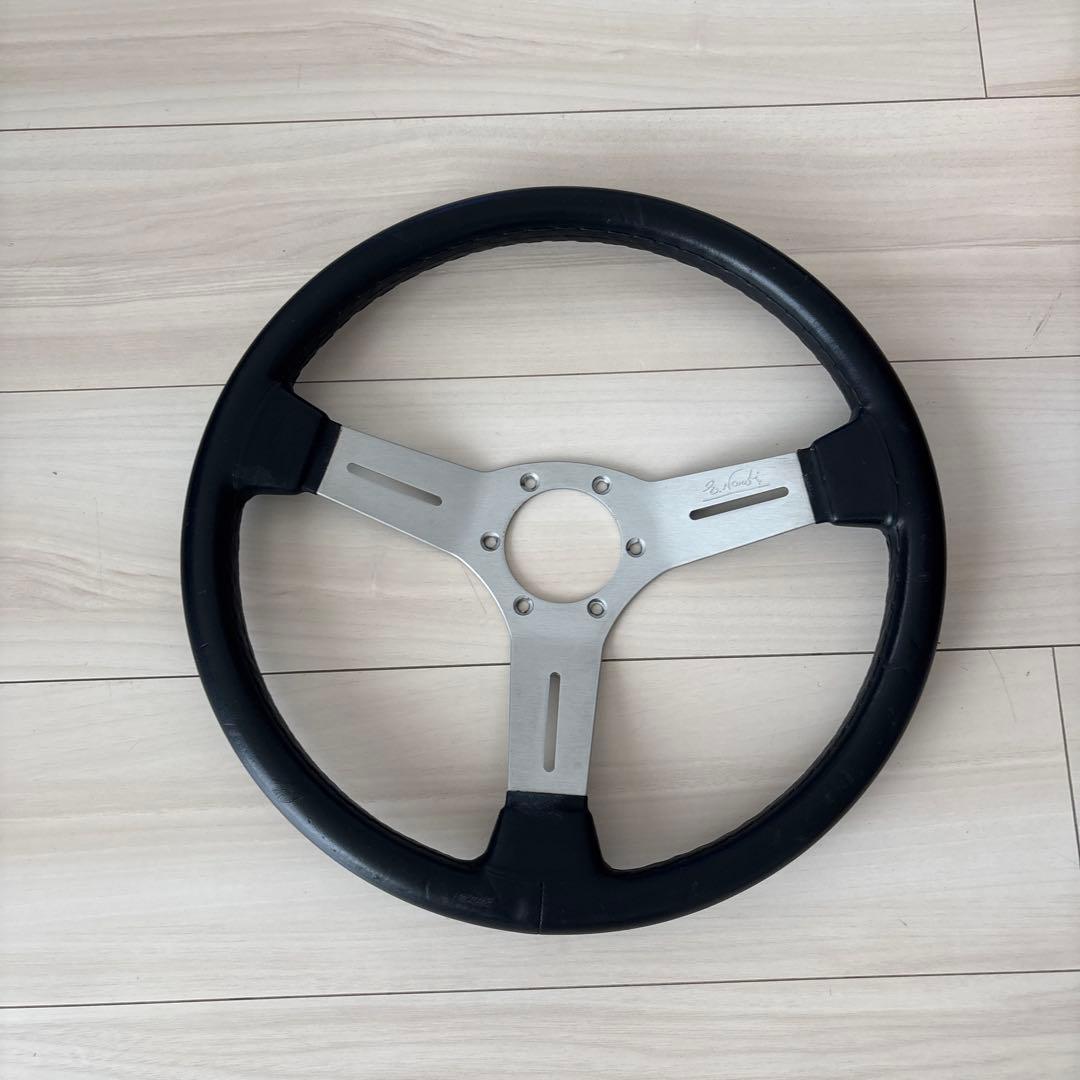 ナルディ　コンペティション　ブラックレザー&シルバースポーク36パイ　正規品中古