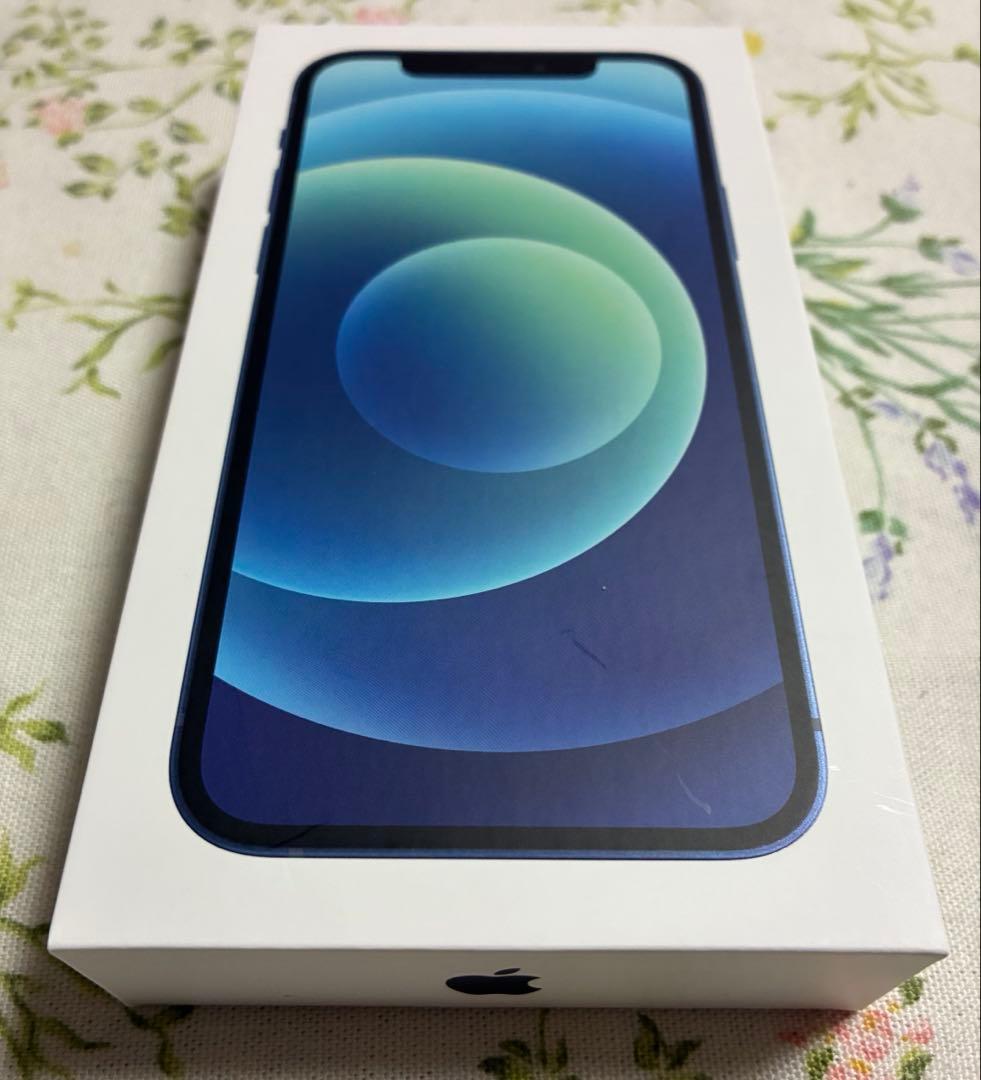 Apple iPhone 12 青色 本体 元箱とケーブル付き