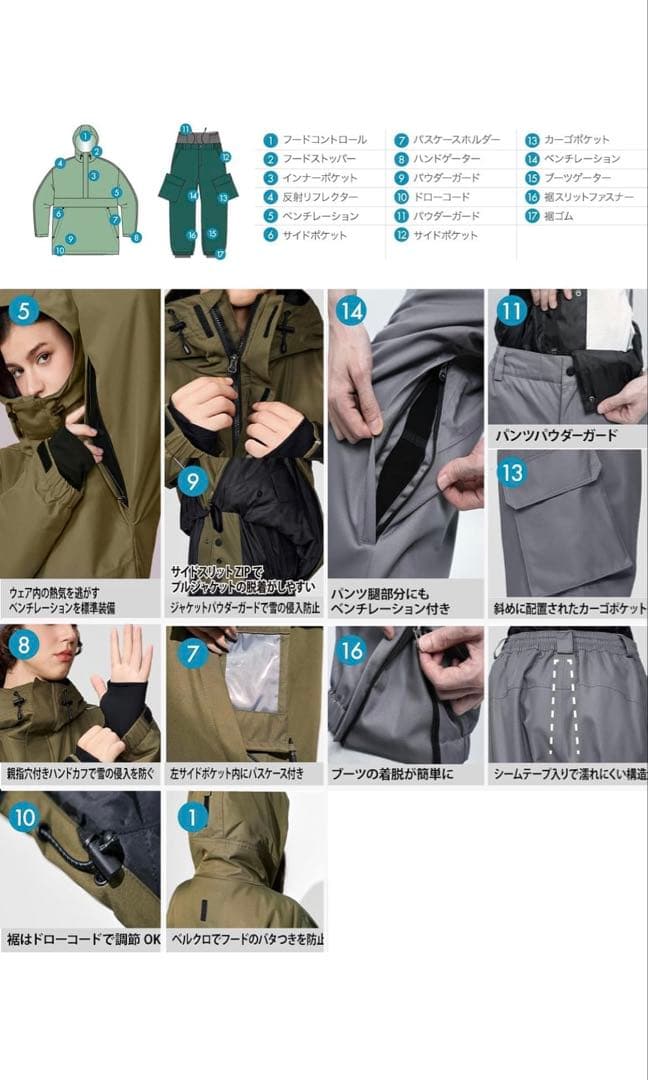 スノーボードウェア上下セット　XS