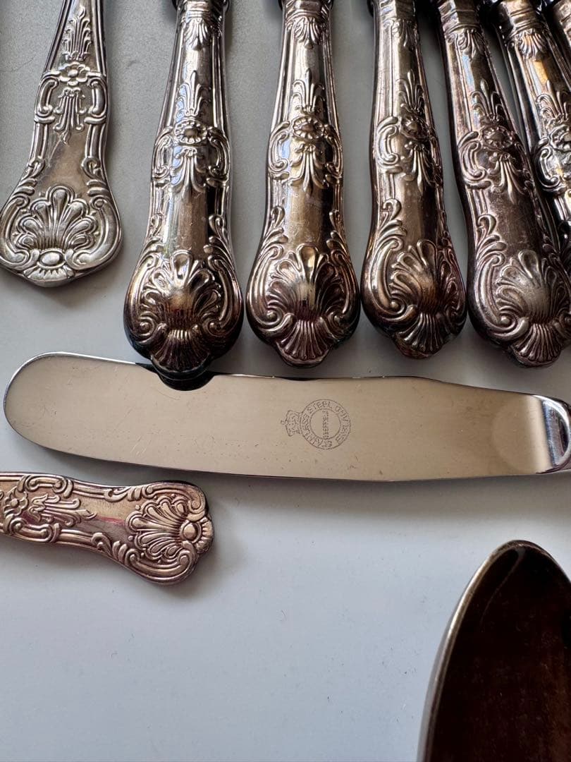 イギリス　シェフィールド　銀カトラリーセット 40点 フォーク・ナイフ・スプーン