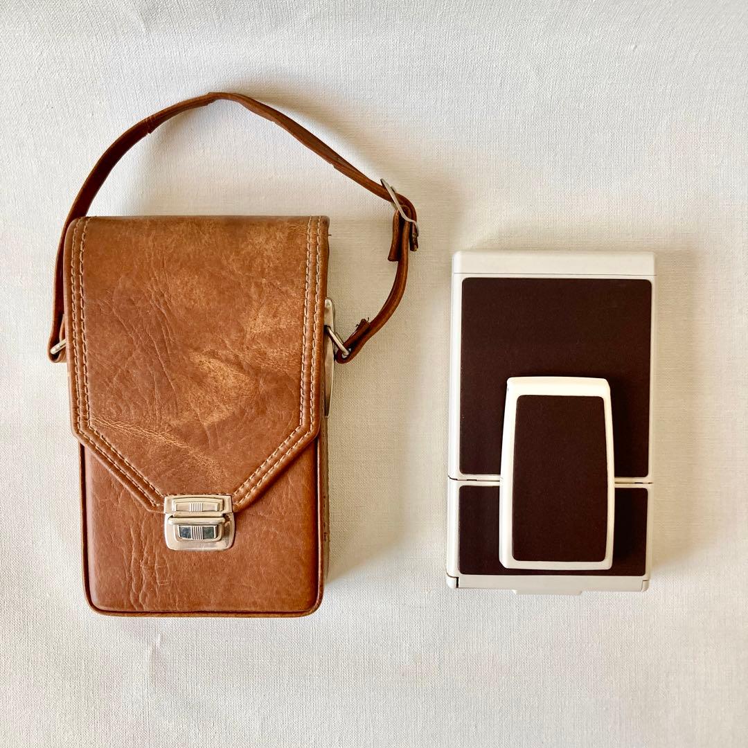 美品 Polaroid SX-70 白茶 整備済 レザーケース付き ポラロイド