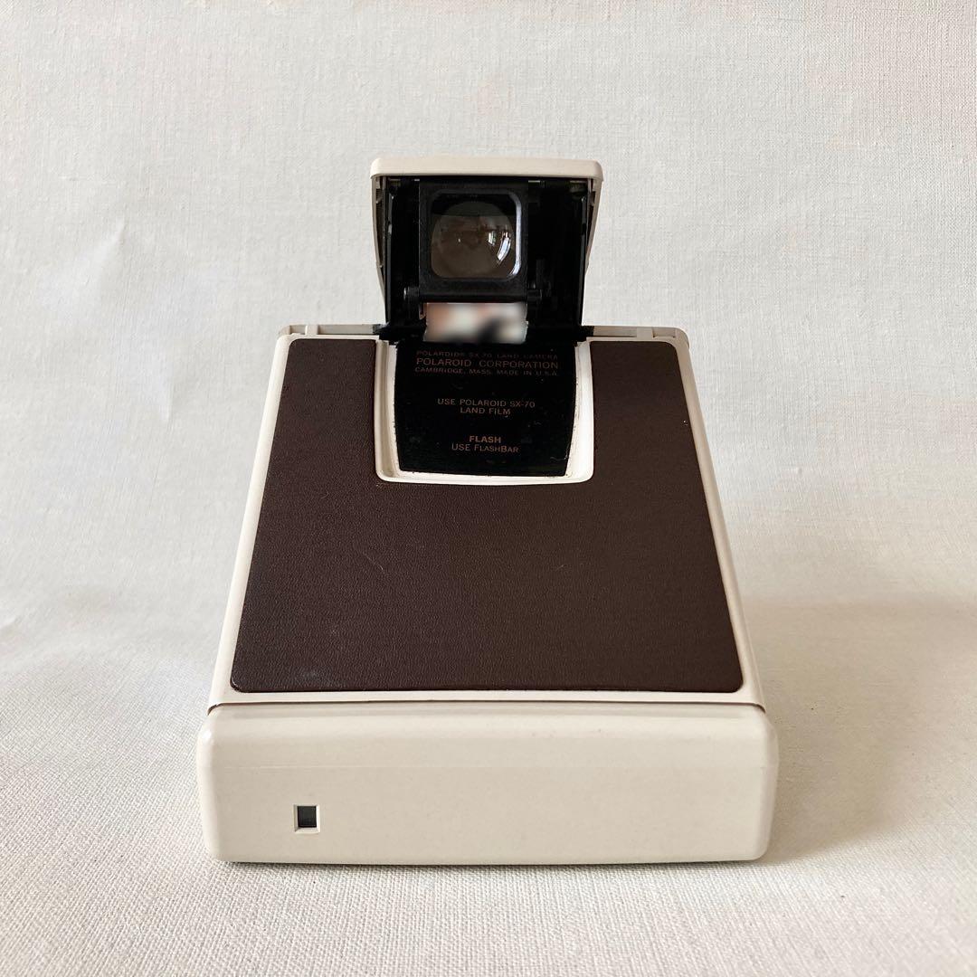美品 Polaroid SX-70 白茶 整備済 レザーケース付き ポラロイド