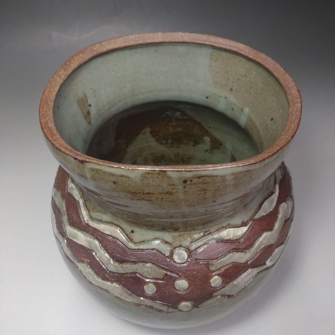 イ200 水指『◯山作　波文　水指　共箱』茶道具