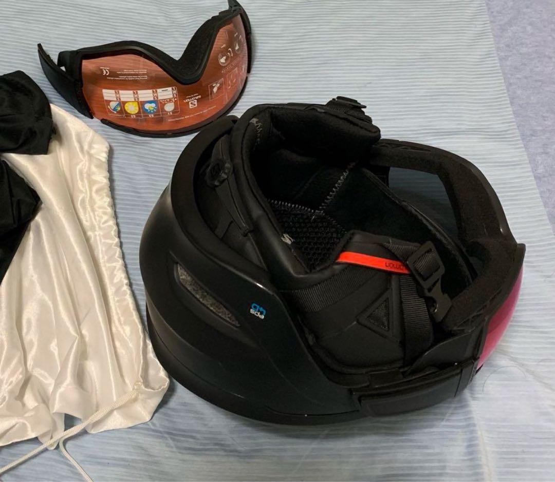 お値段変更しましたSALOMON 新品ミラー付L ゴーグル一体ヘルメット