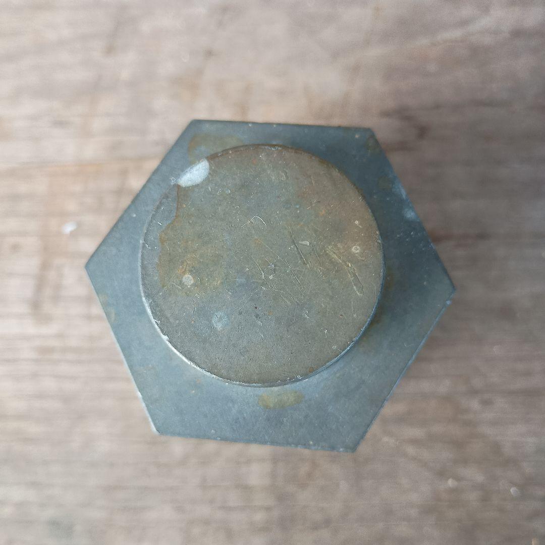 六角 茶器　債聚點造　古錫製　茶芯壺　煎茶道具