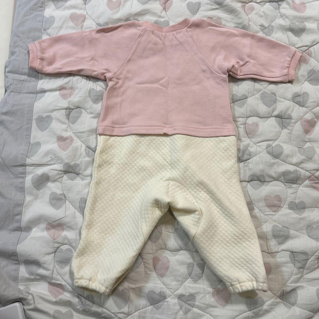 《美品》familiar ファミリア カバーオール 70 ピンク ベビー 現行品