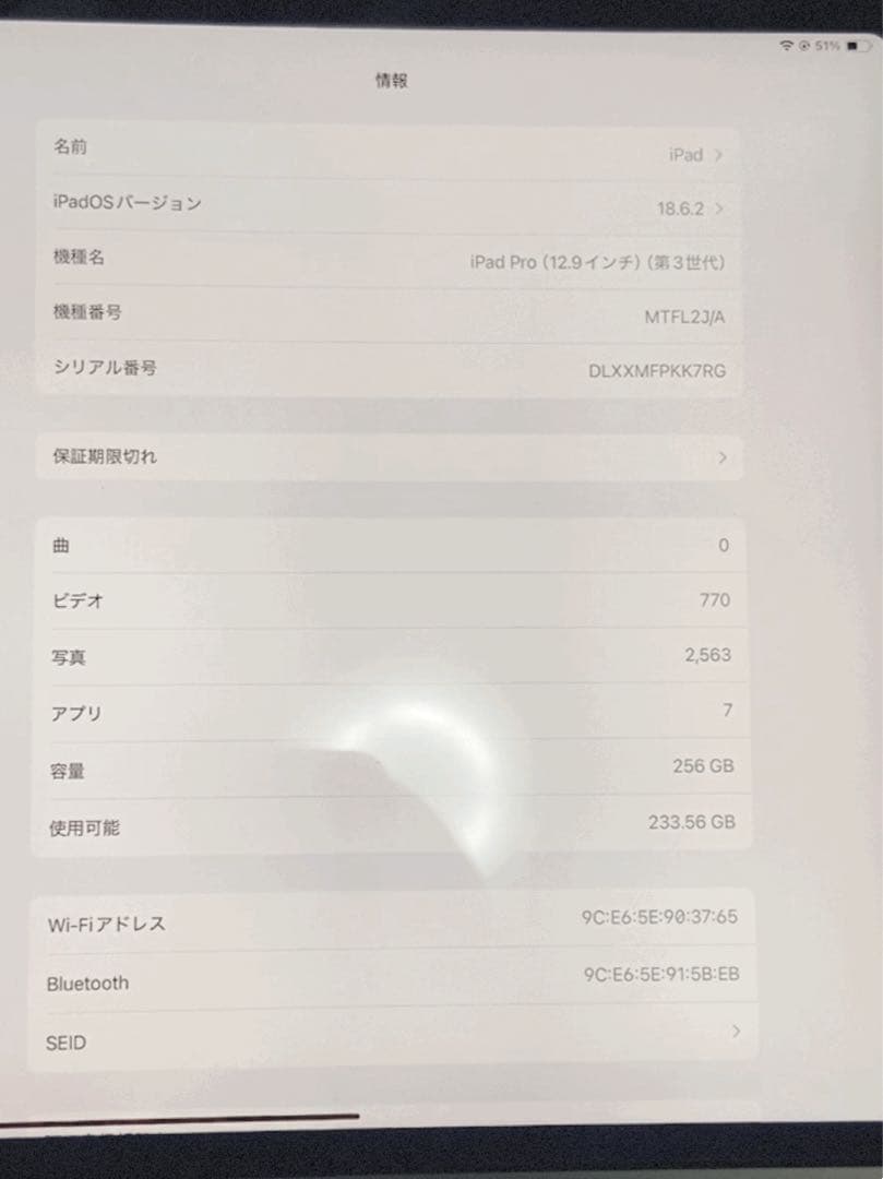 iPad Pro (12.9インチ) 第3世代 256GB 【iPadケース付】