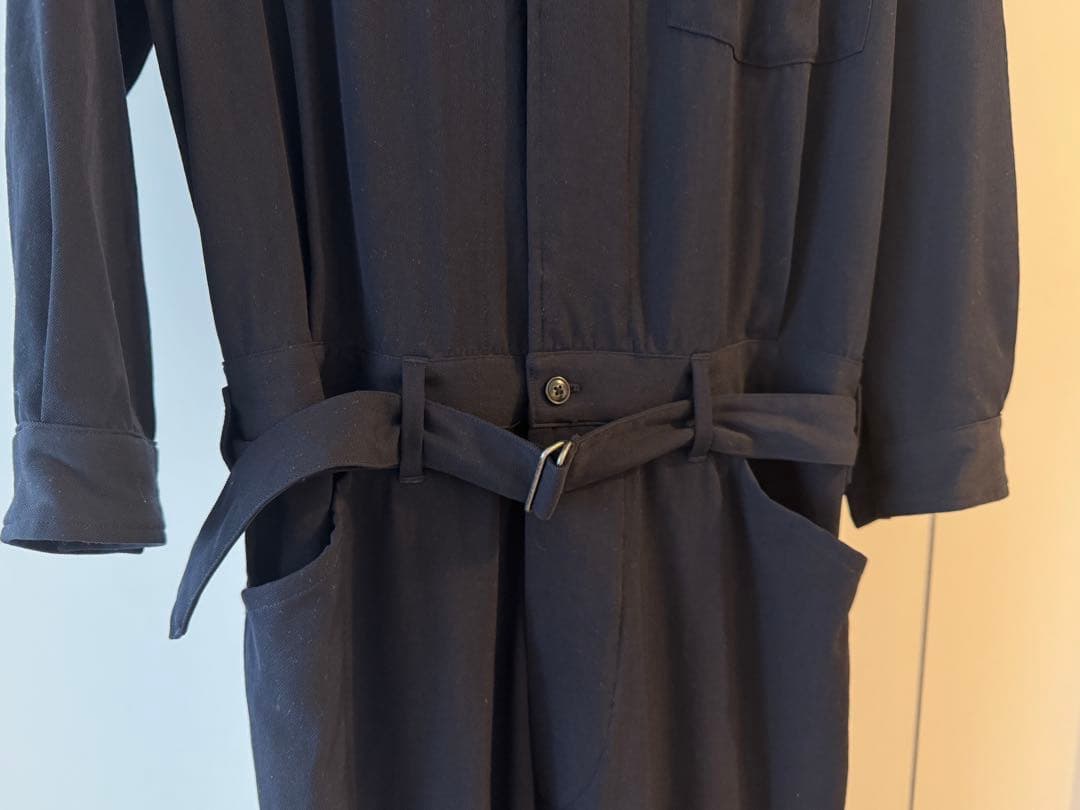 【超美品】Comoli ダークネイビー ウールギャバ オールインワン