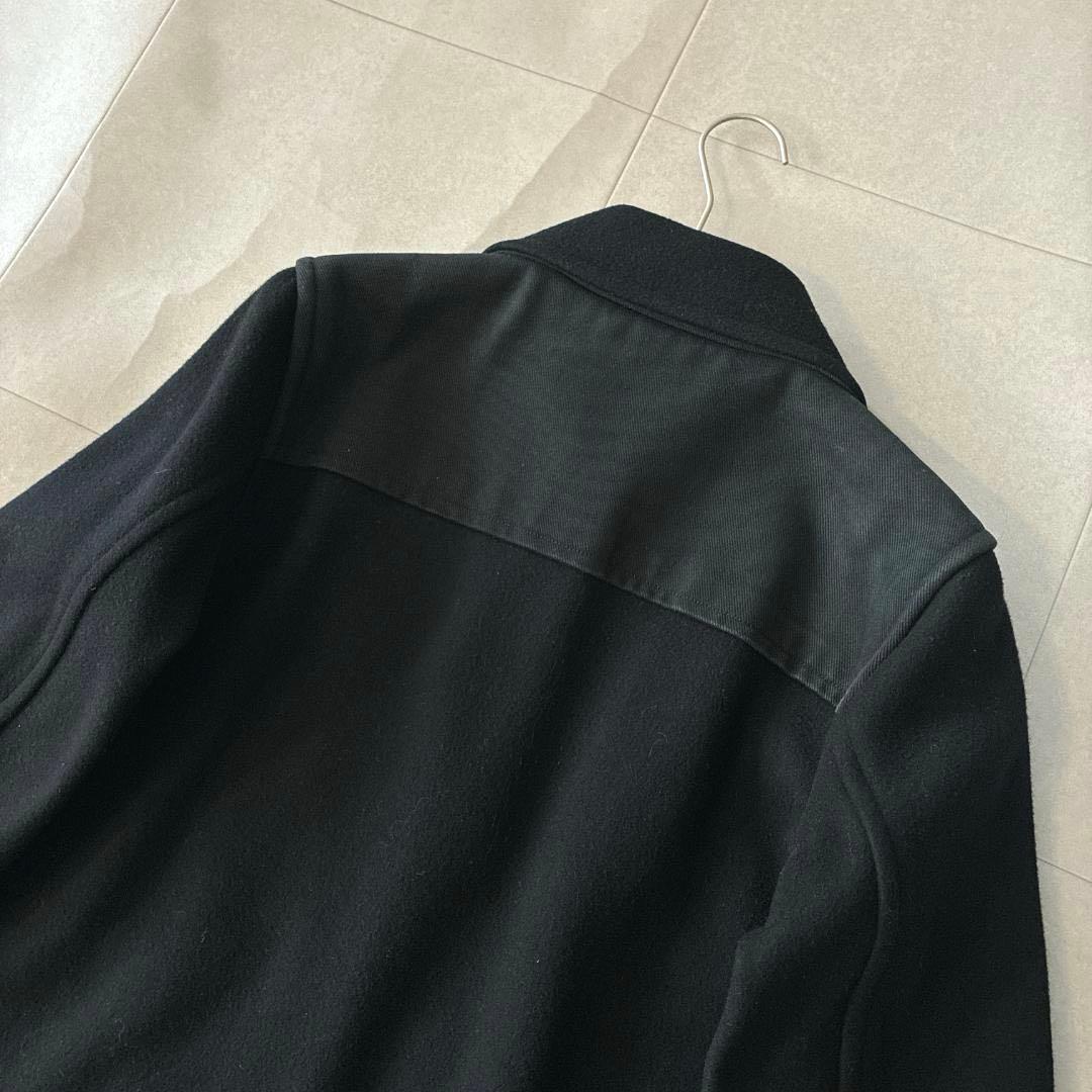 美品 MHL.♡英国製 ウール メルトン ショートコート ブラック 異素材