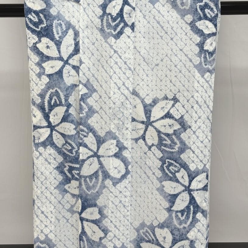 ゆりのはな　絞り浴衣　有松鳴海絞り　総絞り　浴衣　綿　絞り　浴衣　I101