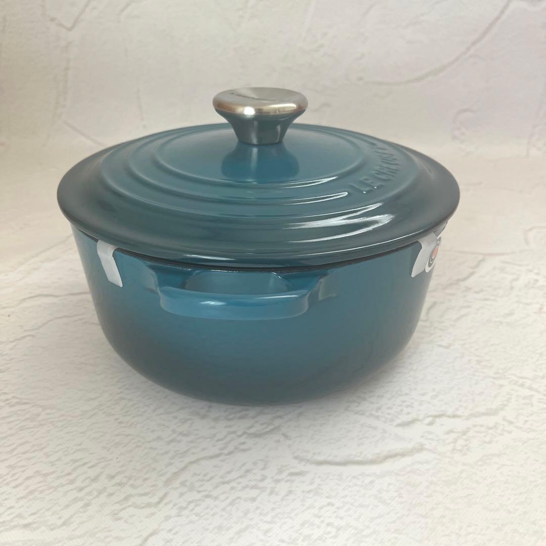 新品未使用 ル・クルーゼ ココットロンド 20cm ディープティール