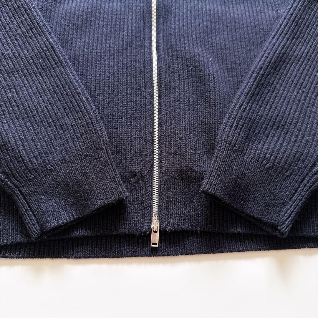 セオリー ドライバーズニット ダブルジップ ウール ハイネック ネイビー M