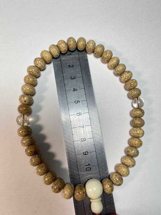 念珠 数珠 数珠 仏教美術 星月菩提腕珠 マンモス玉天然水晶玉隔珠 中古美品