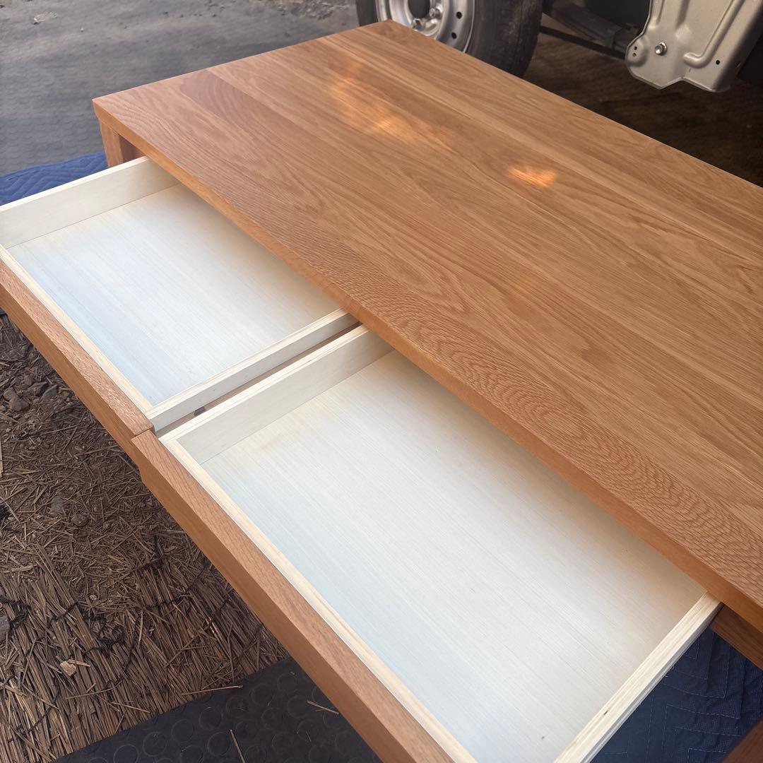 無印良品 オーク材 ローテーブル 引出し付 110×55cm
