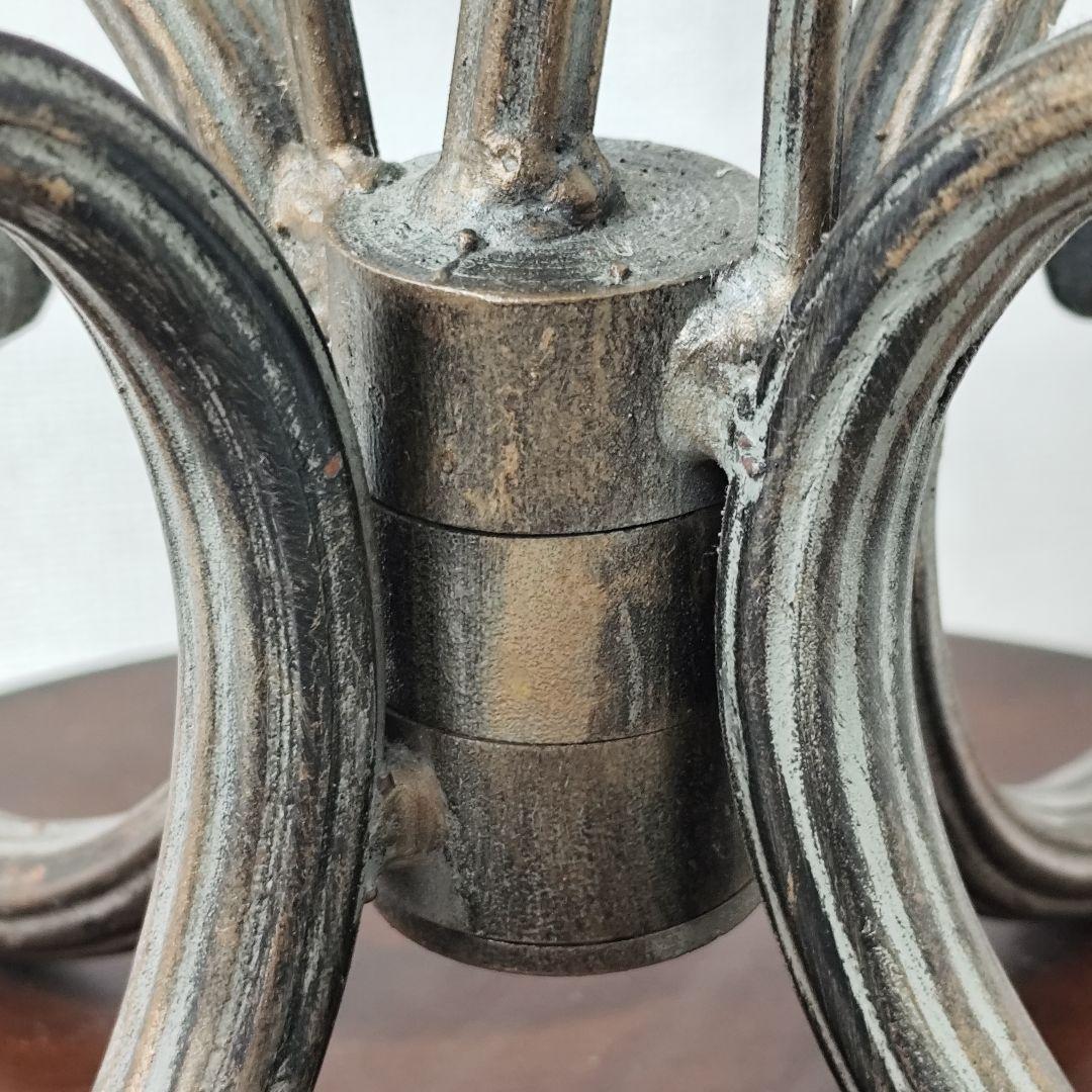 家具 アンティーク風 アイアン リーフ 木製 ガラステーブル