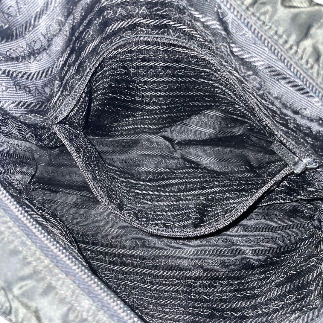 【良品】PRADA プラダ　カメラバッグ　ナイロン　レザー　ブラック　斜め掛け