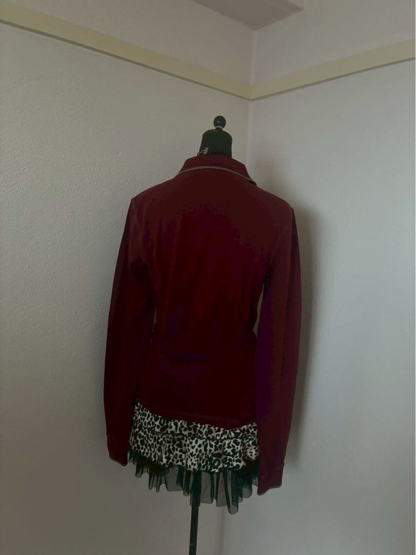 希少Burberryビッグポニー刺繍　y2k平成ギャル英字ボタンぴちポロ　リブ