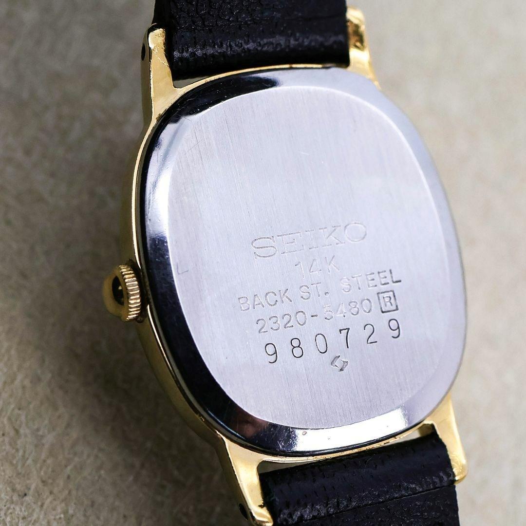 稼働 SEIKO 腕時計 14金 アンティーク 水晶マーク ローマン 858