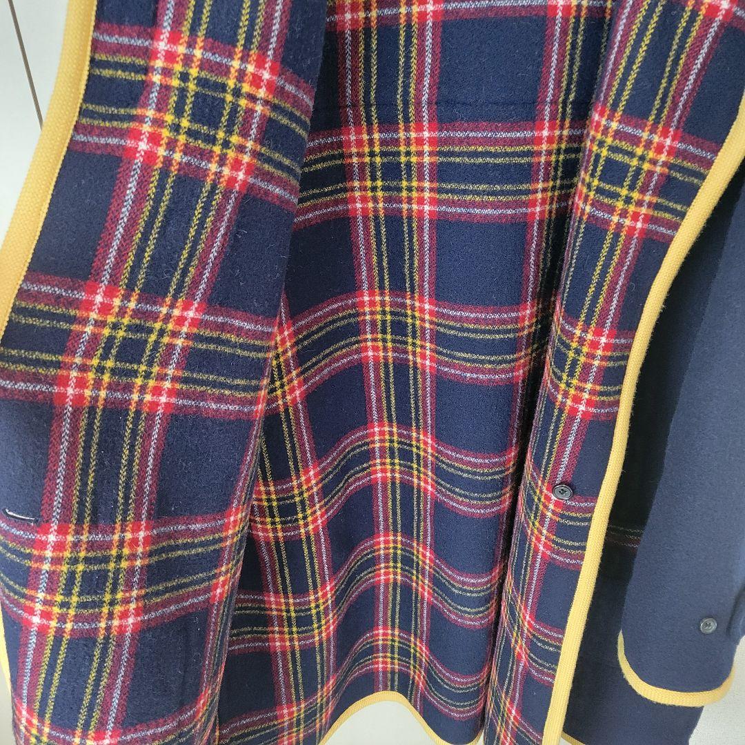 Papas /メルトンウール ダブルフェイス ダッフルコート ネイビー ミドル丈