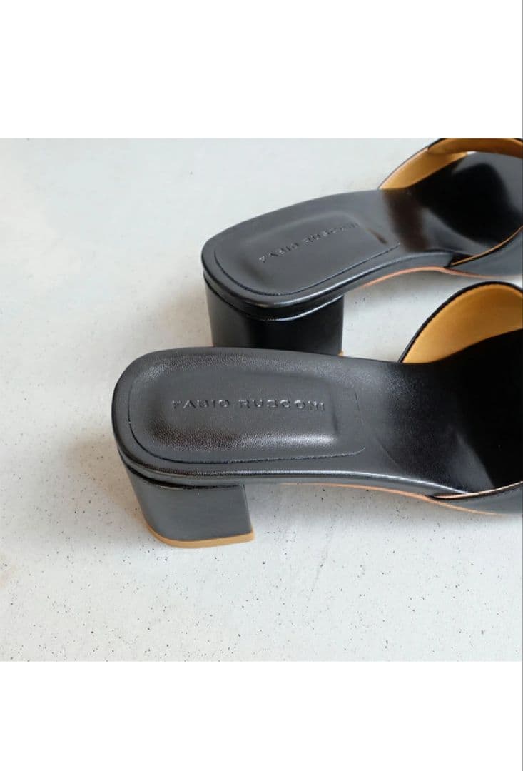 【美品】39 ファビオルスコーニ ミュール サンダル ブラック 24cm