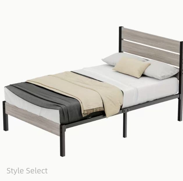 スチール製シングルベッドフレーム 耐荷重 180kg 防錆頑丈 簡単組立