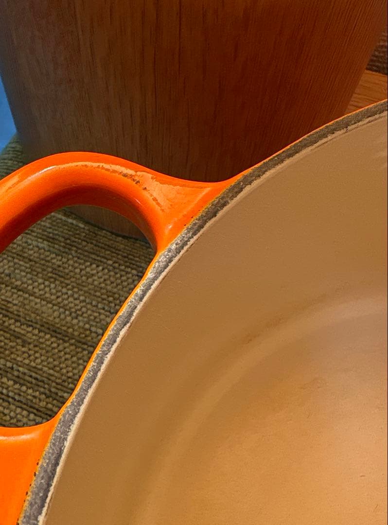 LE CREUSET ル・クルーゼ オレンジ 鋳鉄製 両手鍋 24cm