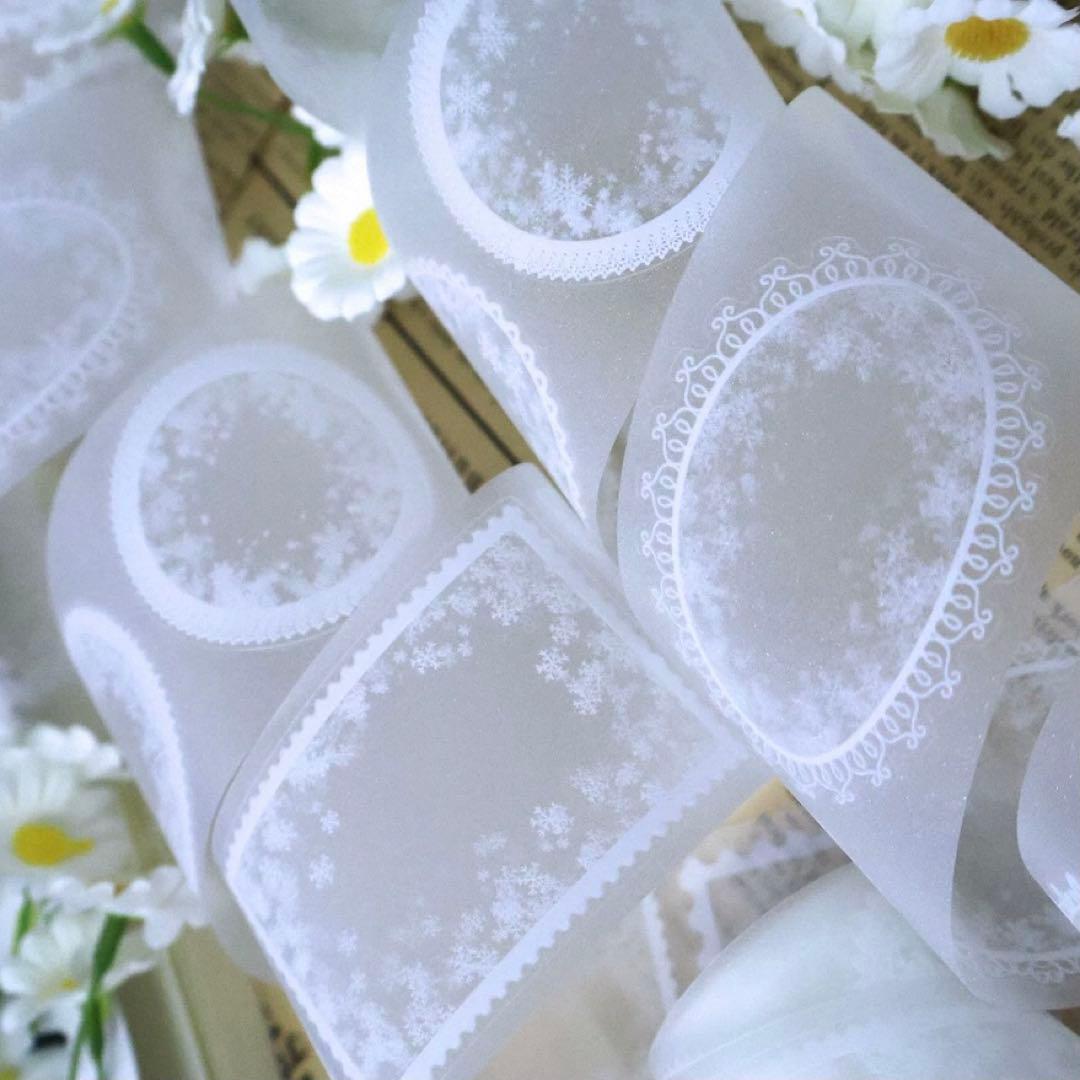 闪砂 冰雪框框 5cm×5m 海外マスキングテープ　海外マステ　フレーム　レース