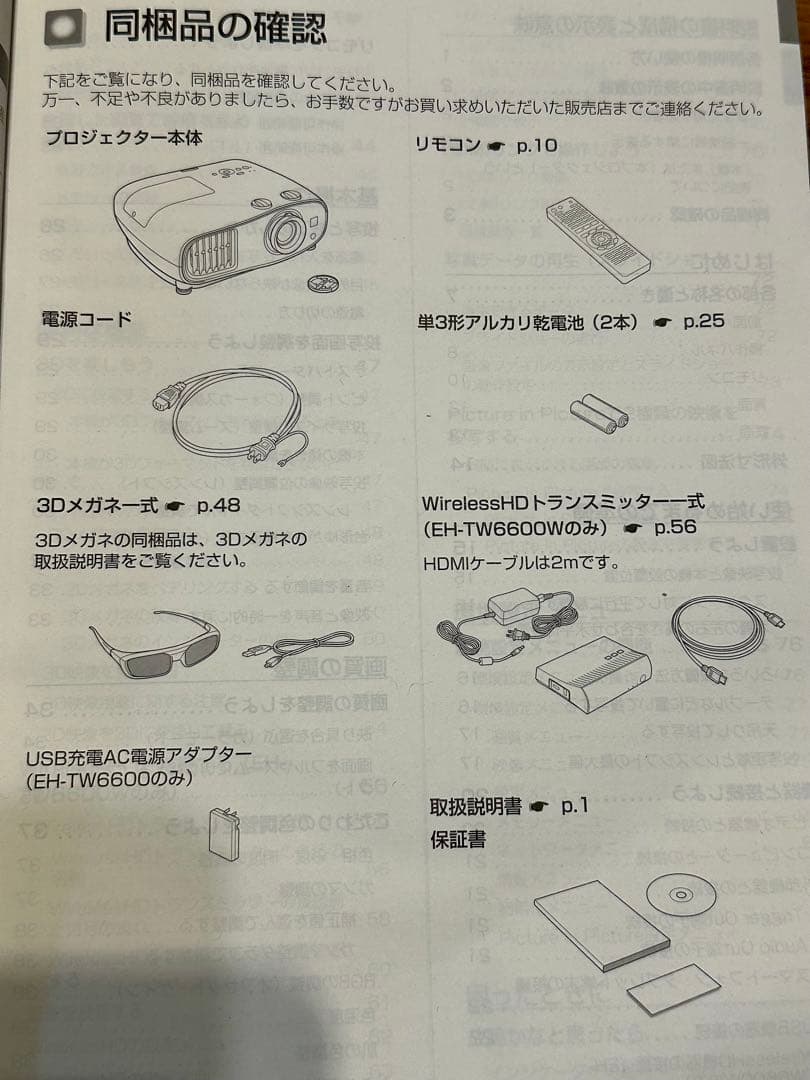EPSON プロジェクター　EH-TW6600W　ワイヤレスモデル