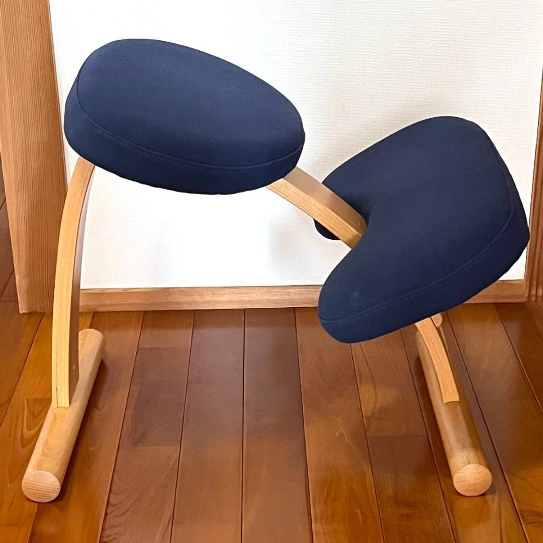 美品　サカモト　バランスイージー バランスチェア ネイビー