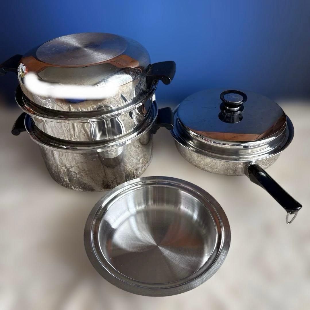 アムウェイ　6Lシチューパンセット　大フライパンセット　花ふきん