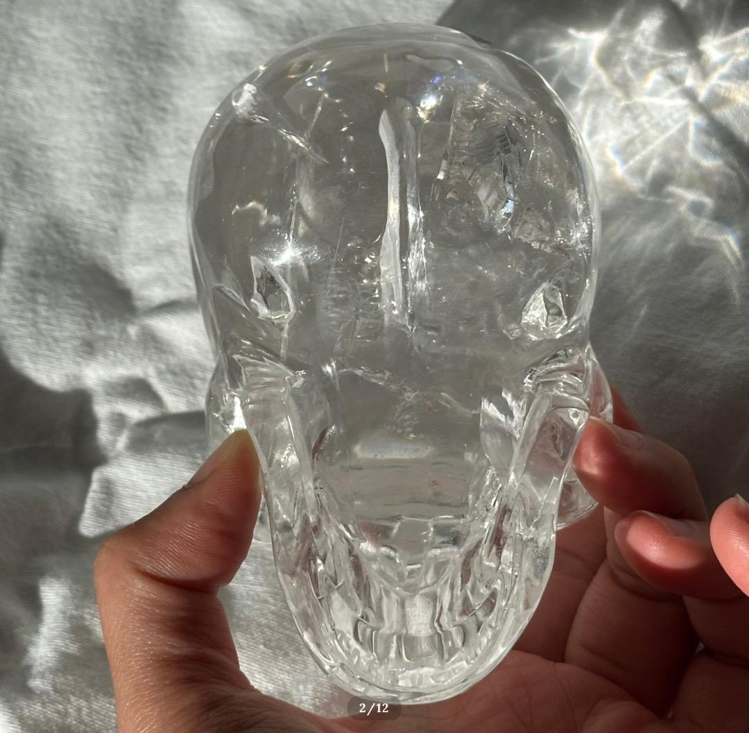 アイリス　スカル 中 【クリアクォーツ 水晶】クリスタル　ブラジル産