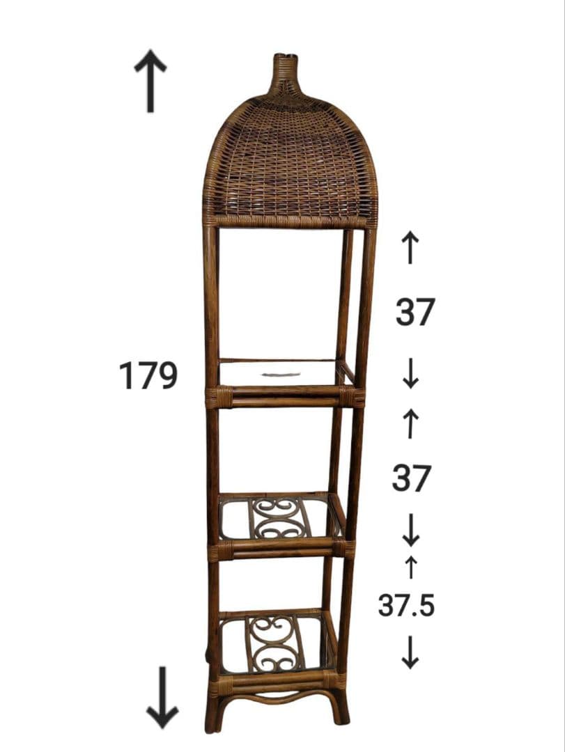 昭和レトロ 藤 ラタン 棚 飾り棚