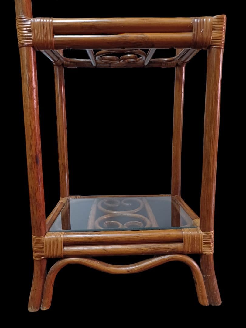 昭和レトロ 藤 ラタン 棚 飾り棚