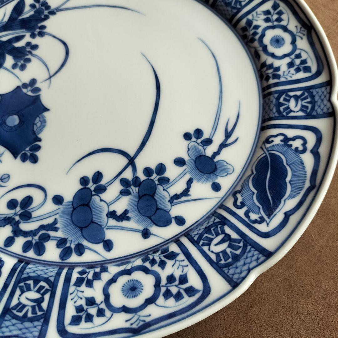 【肥前有田皿山】芙蓉手 波形皿 直径 27cm ヴィンテージ