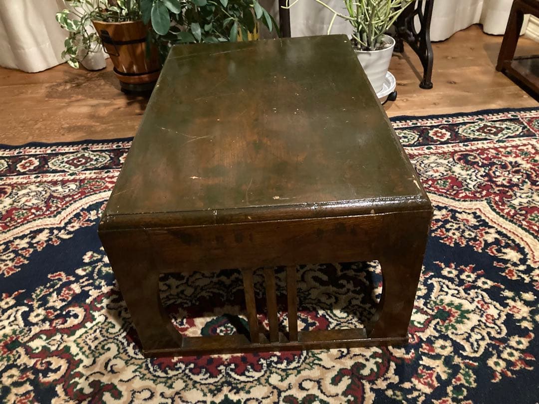 昭和レトロ　木製文机　引出し2杯　ローテーブル20