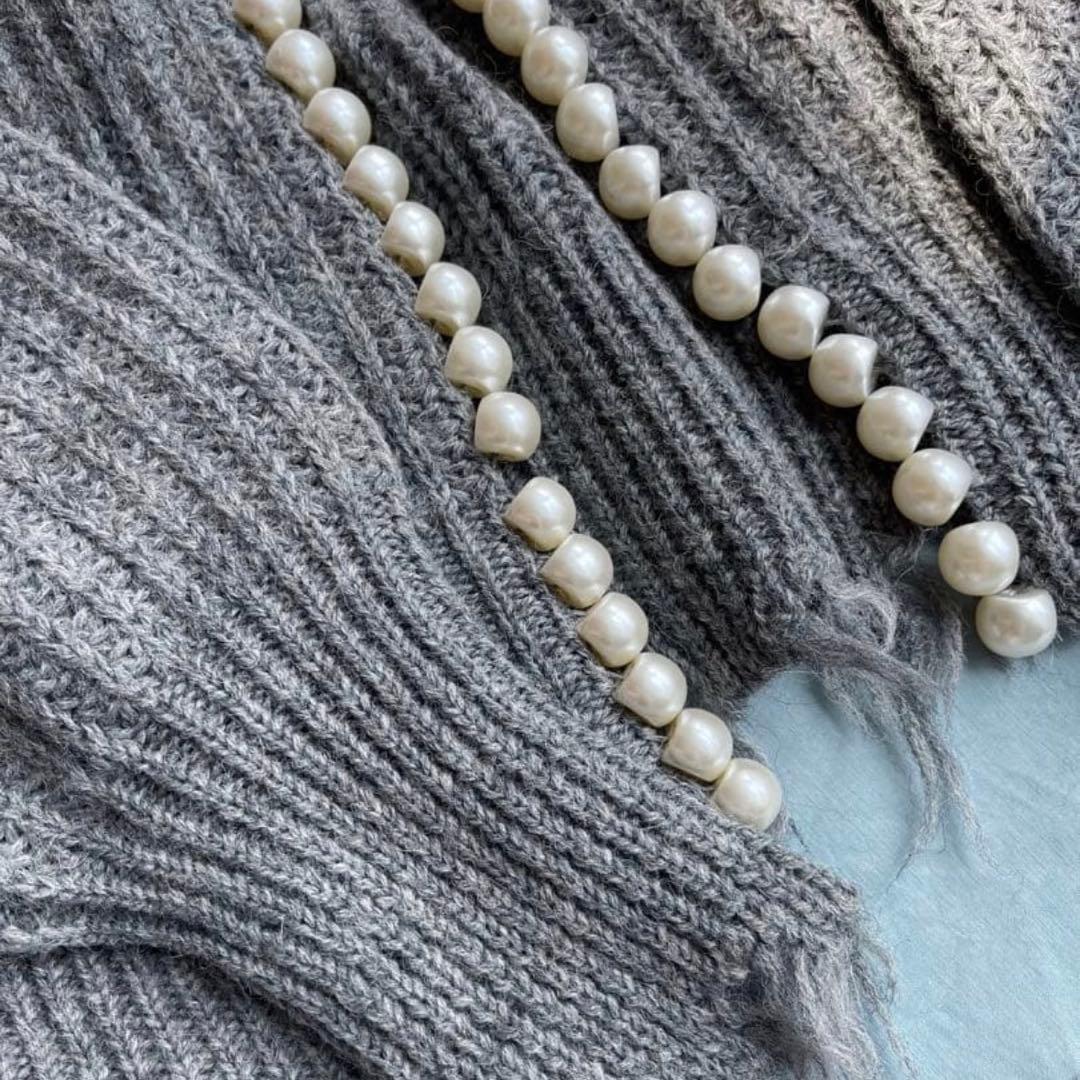 MADISONBLUE パール ダメージカーディガン