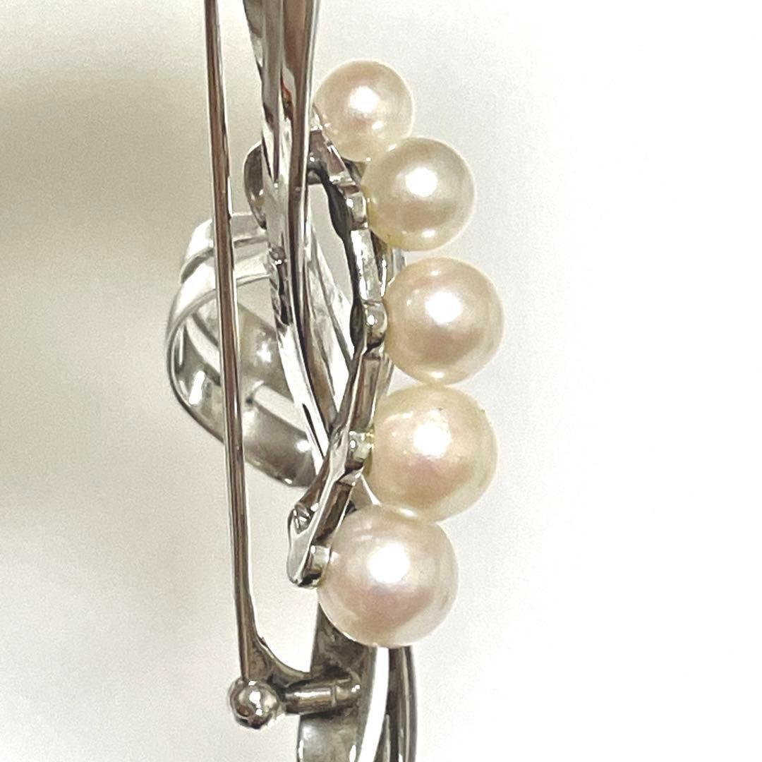 美品✨皇室御用達 ミキモト 本真珠 パール ブローチ アコヤ 5粒 2way