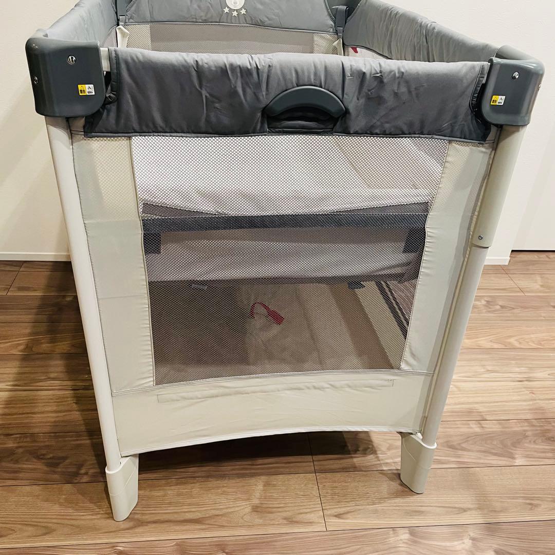 【美品】 最上位モデル Apricaベビーベッド ココネルエアー グレーベアー