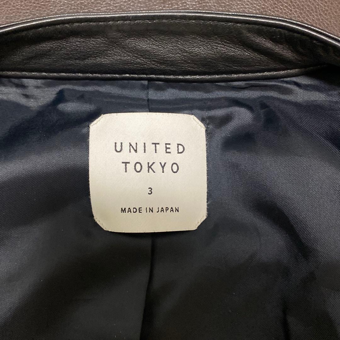 UNITED TOKYO レザージャケット シングル 羊革 本革 ブラック L