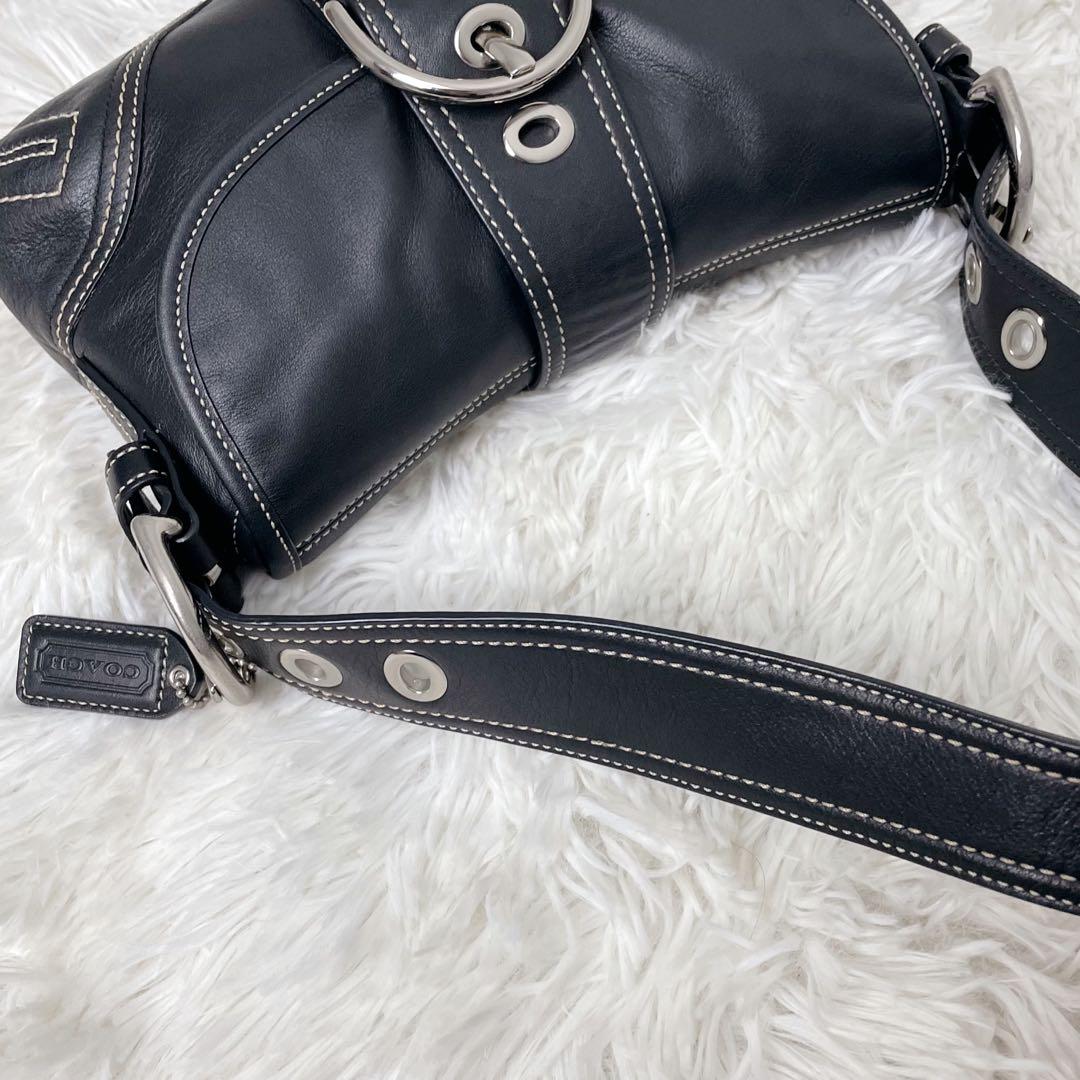 【超美品】COACH コーチ レザー ワンショルダー ソーホー ハーフムーン