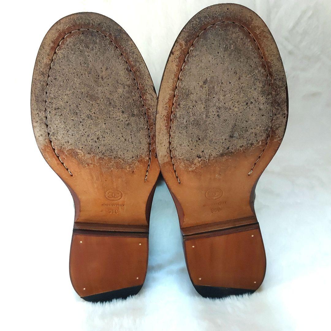 ITALY美品！CHANEL スエードレザーブーツ ベージュ38Cシャネル